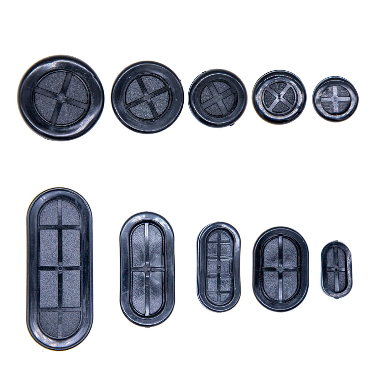 Tutuxio 70pcs Rubber Grommet Kit, 10 Size Oval and Round Double Sided Rubber Firewall Hole Plug for Wire Plug Plumbing Protection