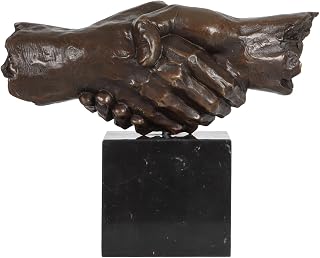 NILEEBUKER Bronze Handshake Statue Modern Friendship Sculpture Art Home Office Decor Business Gift