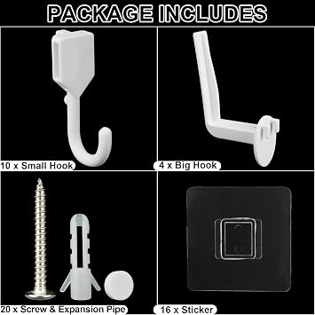 4PCS 30x30cm Pegboard Combination Kit, Wall Organiser Pegboard