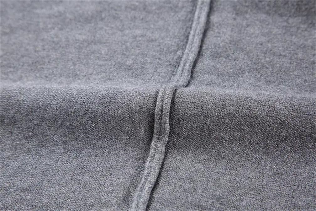 Suéter de punto casual de cuello alto para hombre, ajuste delgado, manga larga, suéter de color liso