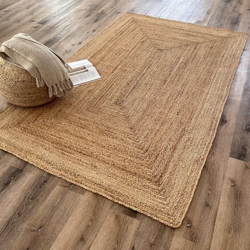 Theo, 100% Natural Jute, Artistic Hand Woven Area Rugs for Kitchen, Living Room, Bedroom, Bathroom, Farmhouse - 60cm x 110cm, 60 x 110