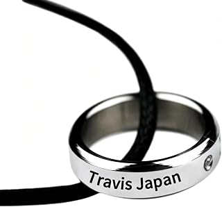 [BITACS] Travis Japan リング トラビスジャパン メンバー大集合 名前 誕生日刻印 指輪 travisjapan グッズ 記念日 ネックレス 黒紐付き 応援グッズ レディース メンズプレゼント アクセサリー シンプル オシャレ アレルギー ペンライト (松田 元太, ステンレススチール)