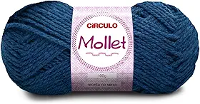 Fio Mollet Círculo 100g 200m Lã Acrílica Tricô Crochê Artesanato Touca Cachecol Inverno Novelo (2770 - AZUL CLÁSSICO)