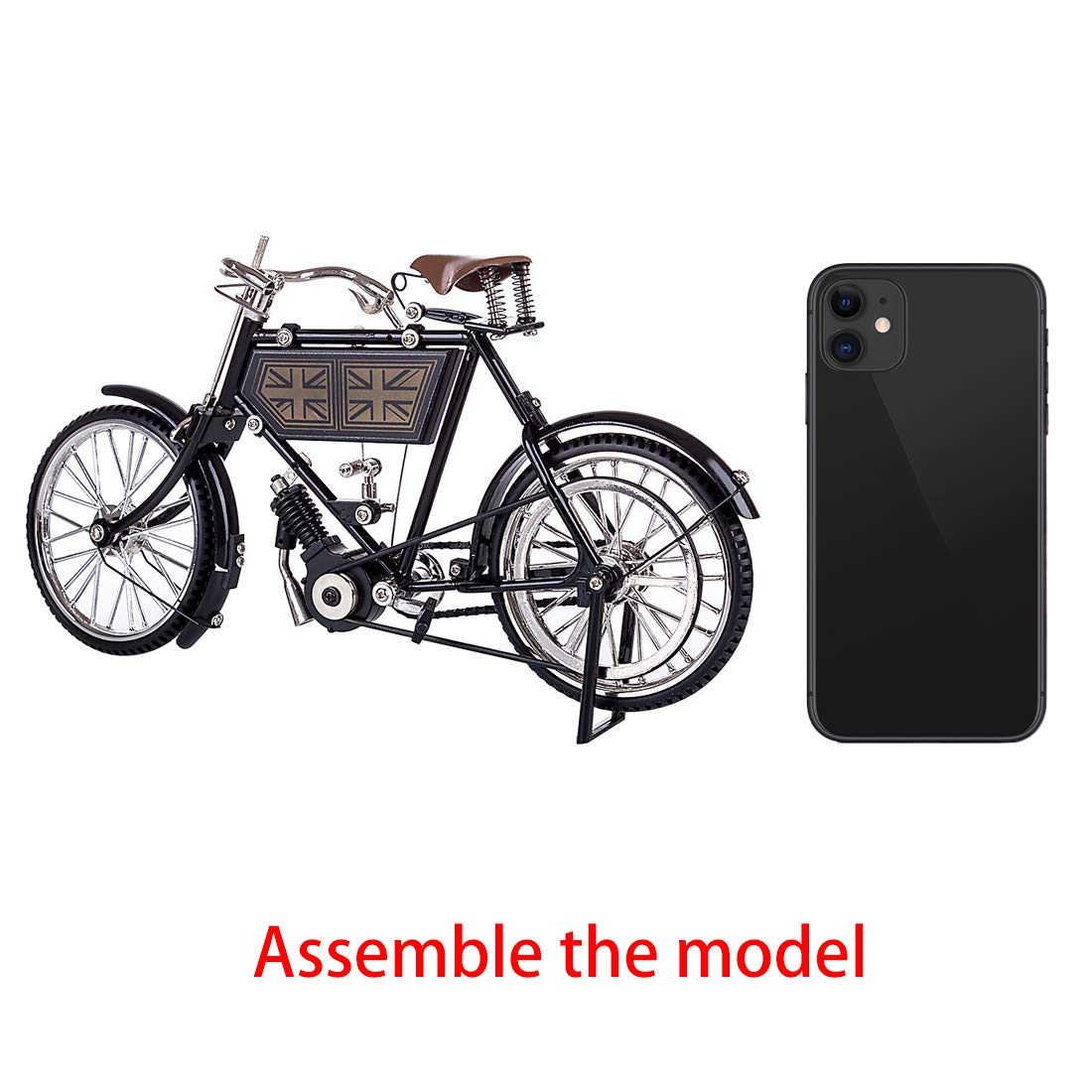 Metalowy model roweru DIY samodzielnego montażu, symulowany, dekoracyjny model roweru, zestaw metalowych modeli dorosłych