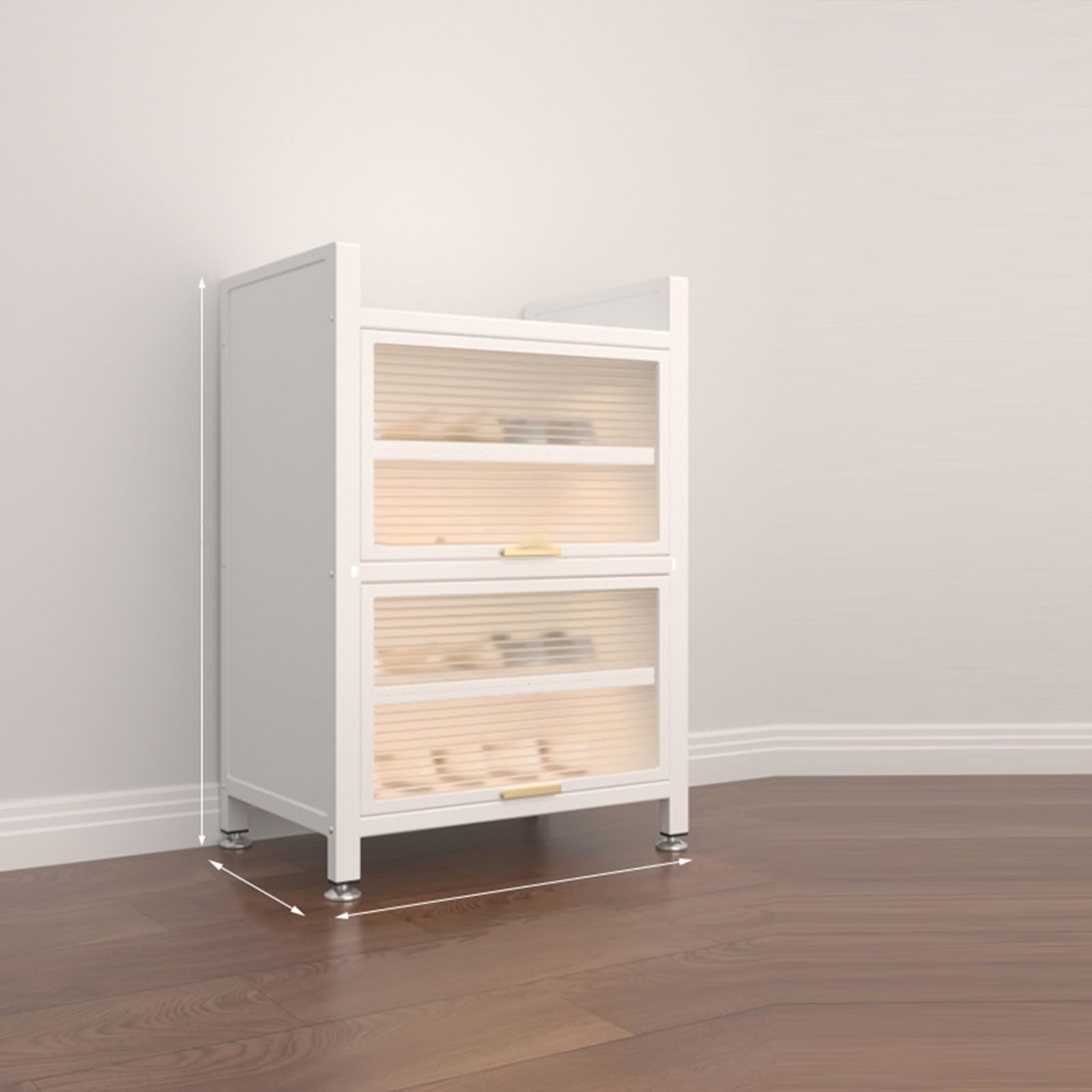 Meuble à chaussures gain de place en acier pour placard