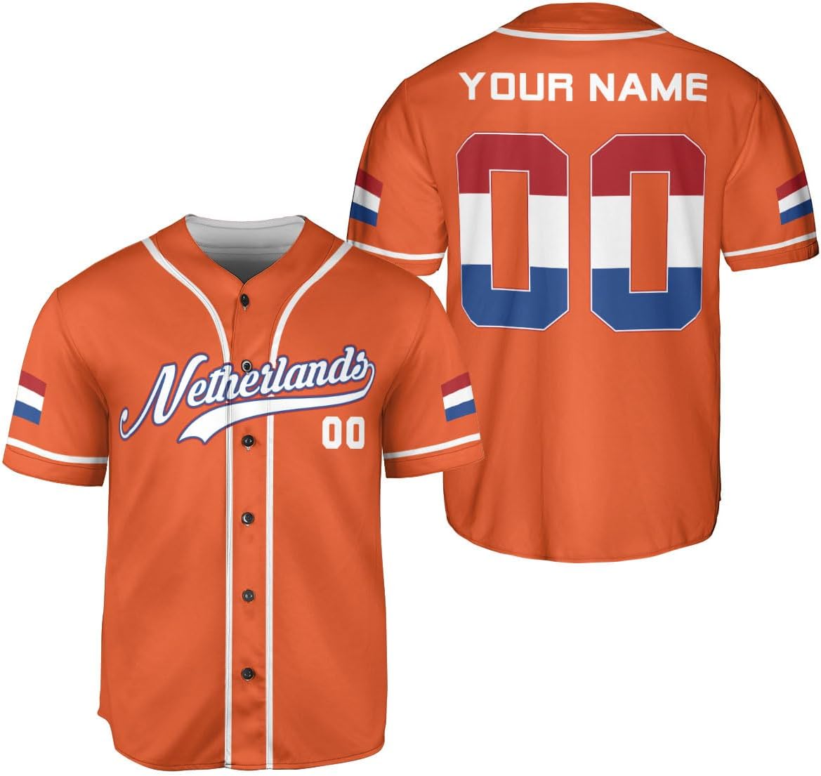 Leeprints Personalized Netherlands Jersey, Netherlands Soccer Shirt Baseball Dutch Pride Flag Jersey Men Women Country Shirts