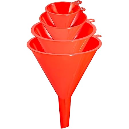 Nirox Universal-Trichter 4-teiliges Set - Handliche Einfüllhilfe mit Ösen für leichte Verstauung - Mini Einfülltrichter für Haushalt und Werkstatt - Öltrichter