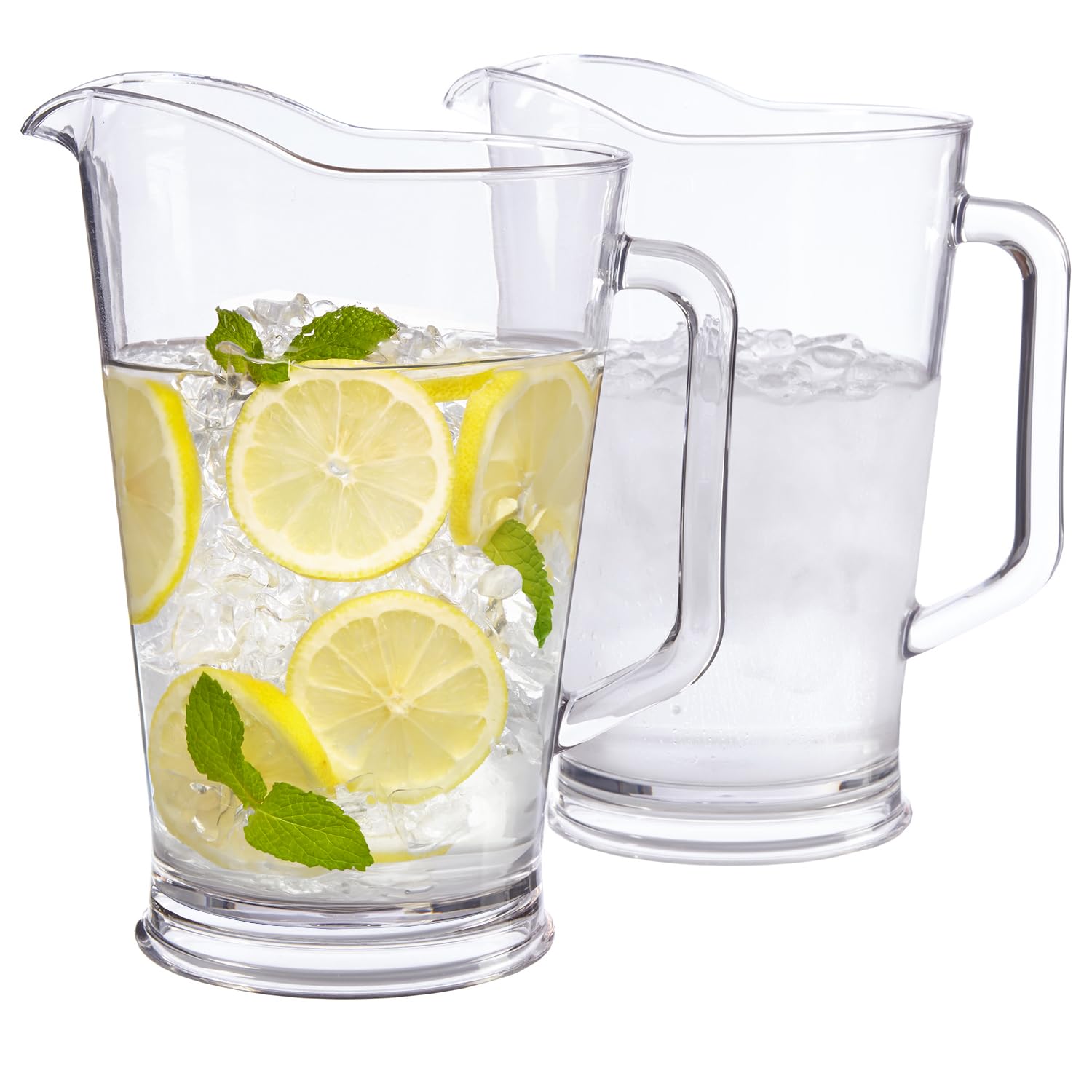 Amazon.com: US Acrylic 64oz Bistro Clear Pitcher | Set of 2 Beer Pitchers |  Reusable, BPA-free, Made in the USA, Indoor and Outdoor Pitcher Set for  Water, Lemonade, Juice, Soda Pop, and
