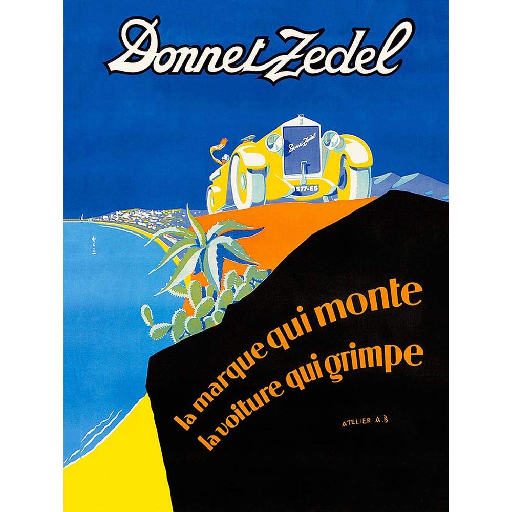 Wee Blue Coo Advert Transport Donnet Zedel Car Automobile Vintage France Art Print Poster Wall Decor 12X16 Inch