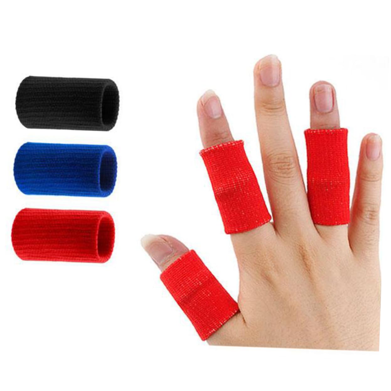 FRCOLOR Finger Sleeves 20 Pcs Nylon Spandex Fabric Comfortable and Elastic Finger Guards for Basketball Baseball