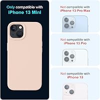 Vista 9 de OTOFLY Funda compatible con iPhone 13 Mini, silicona líquida delgada protectora a prueba de golpes con forro de microfibra antiarañazos, 5.4