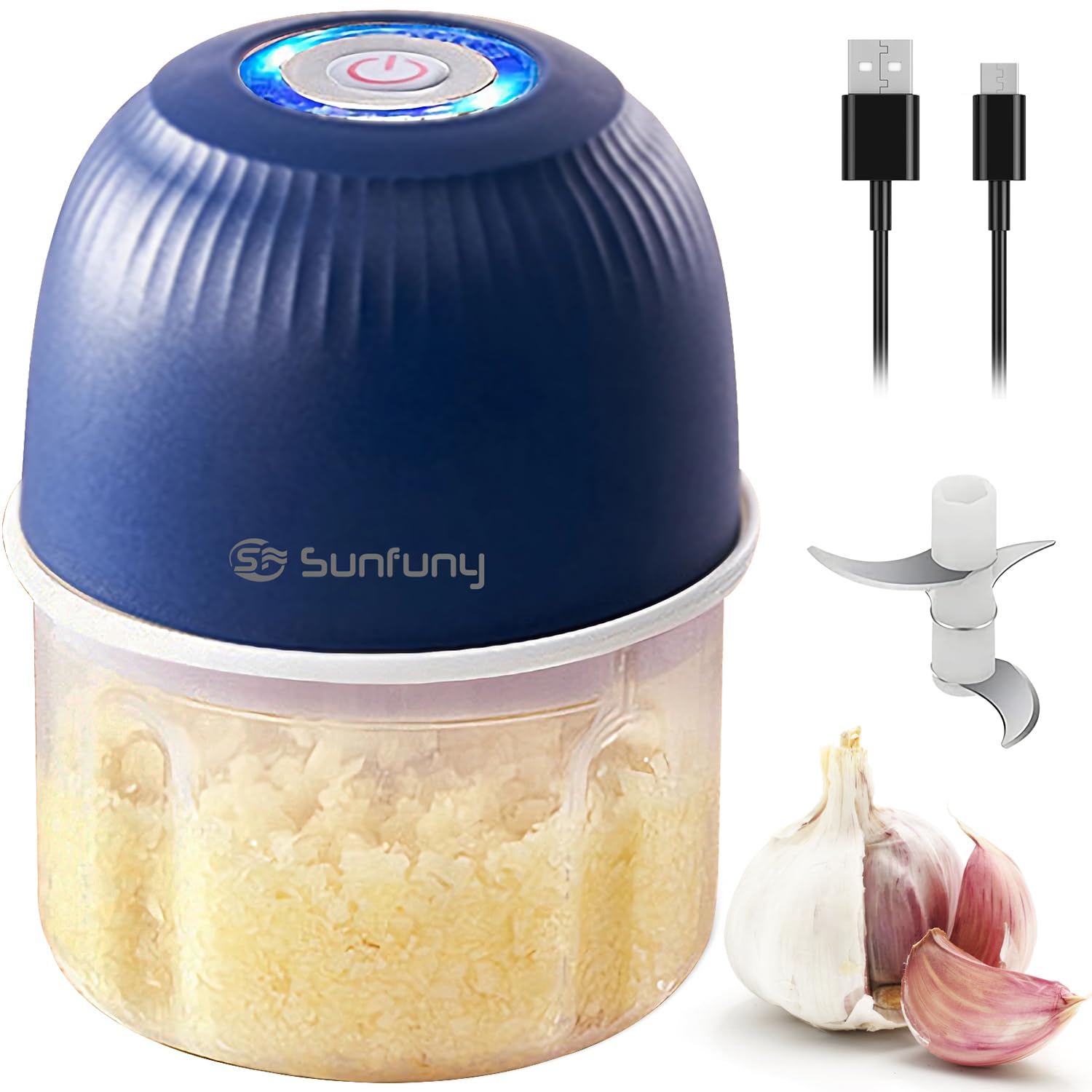 SF SUNFUNY Mini Food Processor Cordless, 250ml Small Garlic