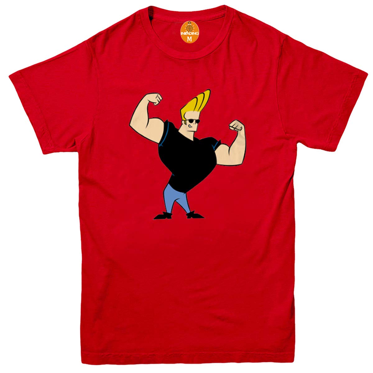 Johnny BRAVO'S Gym Vest T Shirt Weightlifting Bodybuilding Protein Beast Mode Red