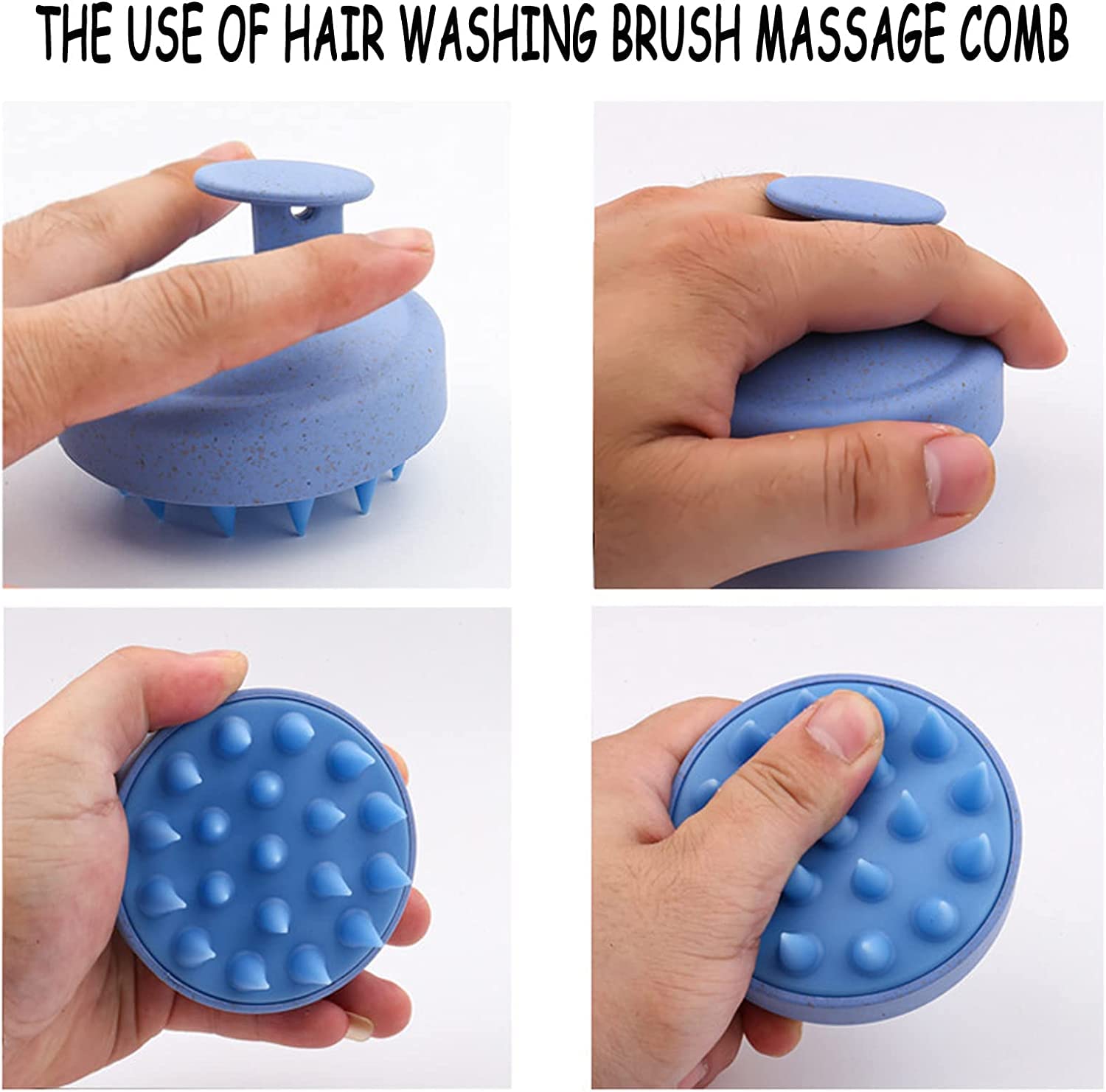 RENESMEE Manual Scalp Head Massage Shampoo Brush - Eco -Friendly, Hair Scalp Scrubber, Exfoliator with soft silicon bristles | Russian removal, prevents hair loss (blue) RENESMEE Manual Scalp Head Massage Shampoo Brush - Eco -Friendly, Hair Scalp Scrubber, Exfoliator with soft silicon bristles | Russian removal, prevents hair loss (blue)