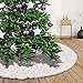 Deggodech Falda de árbol de Navidad de Felpa Blanco Falda para árbol de Navidad con Cruz Lentejuelas Cubierta de la Base de Falda del árbol de Navidad Decoración de Fiesta (Oro, 90CM)