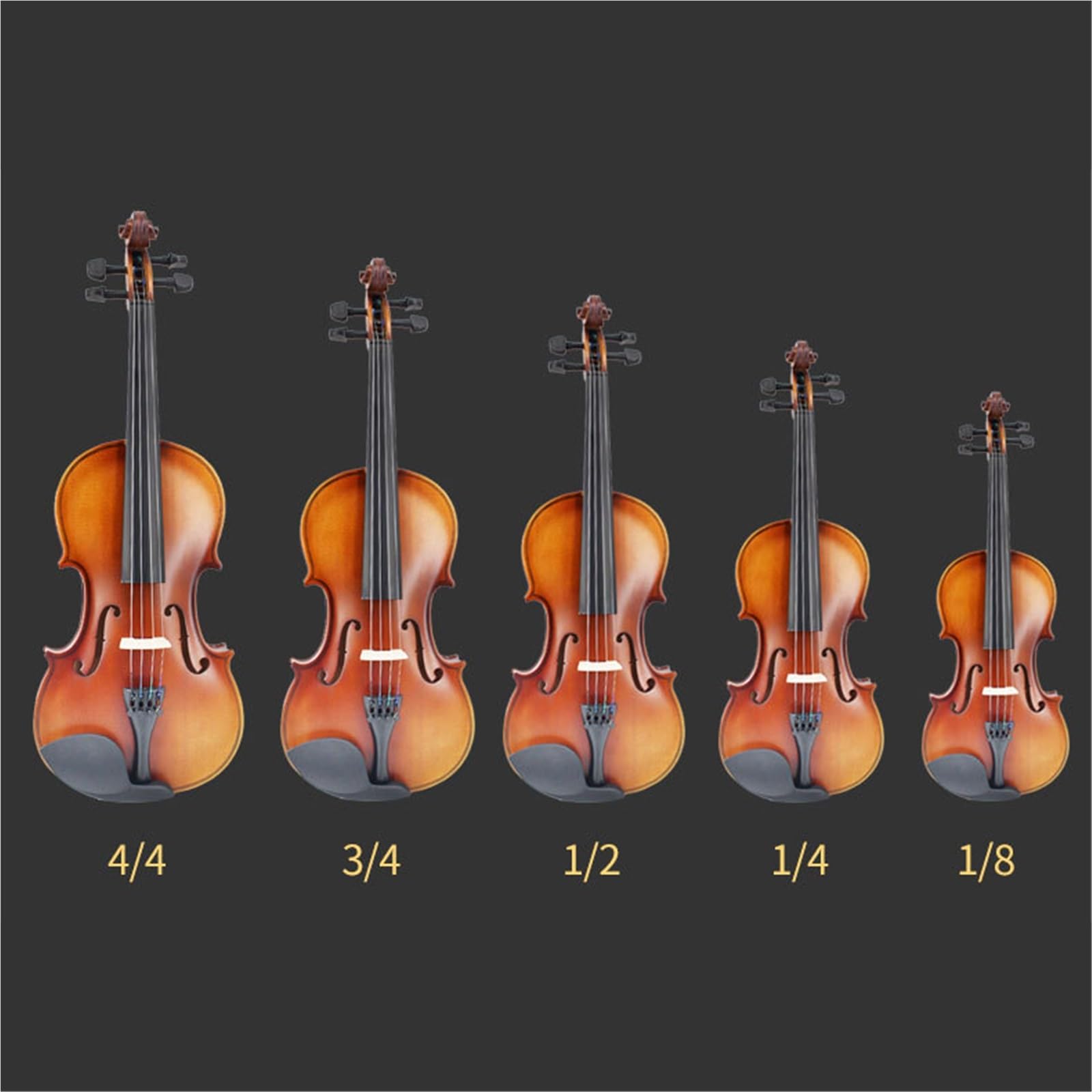 Violino Da Pratica Per Principianti Lucido In Legno Massello Fatto A Mano Popolare Rosa(1/4)