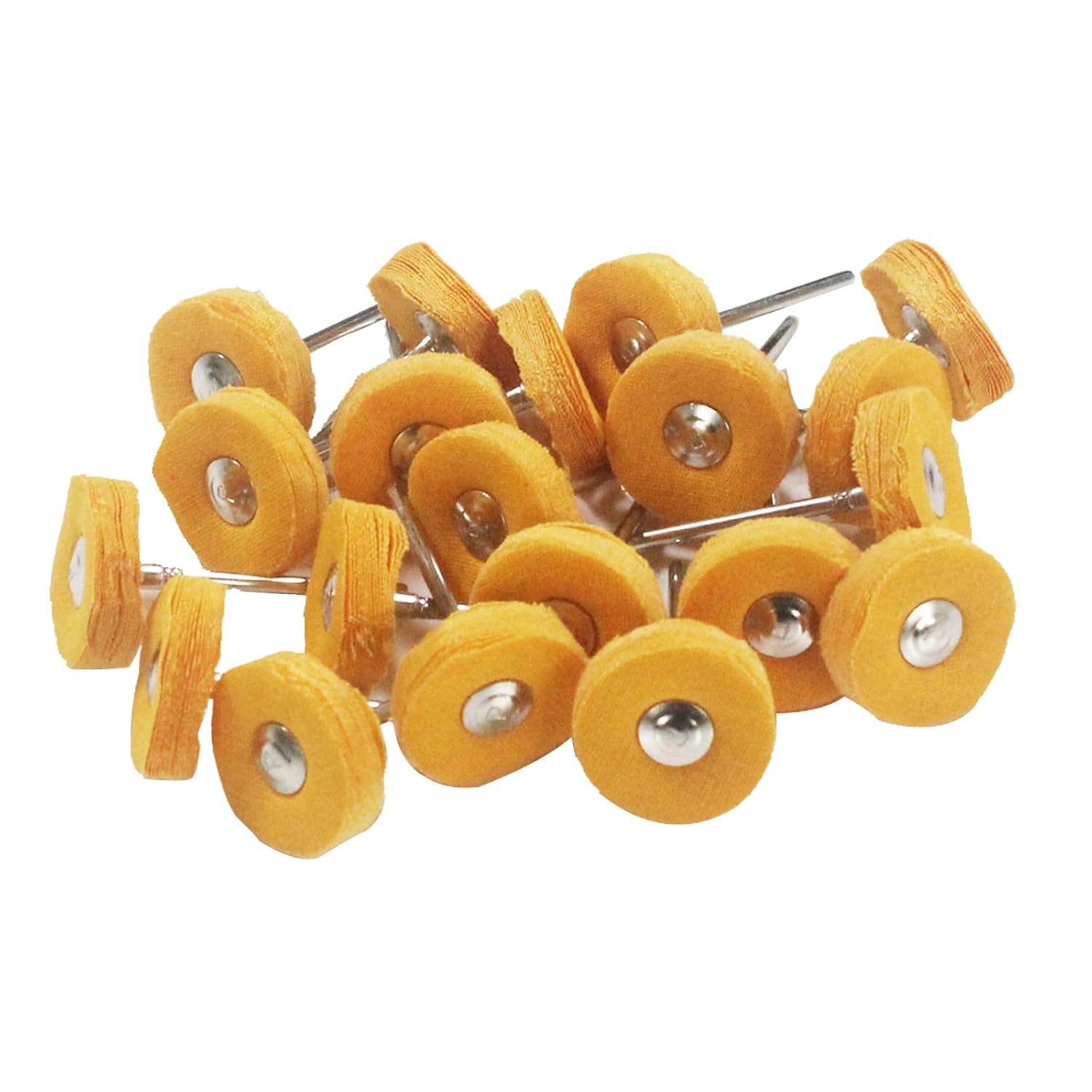 𝐋𝐮𝐨 𝐤𝐞 20 Pcs Mini Cotton Strip Buffing Wheel, 3/32 Inch Shank Abrasive Polishing Wheel for Rotary Tools (White)