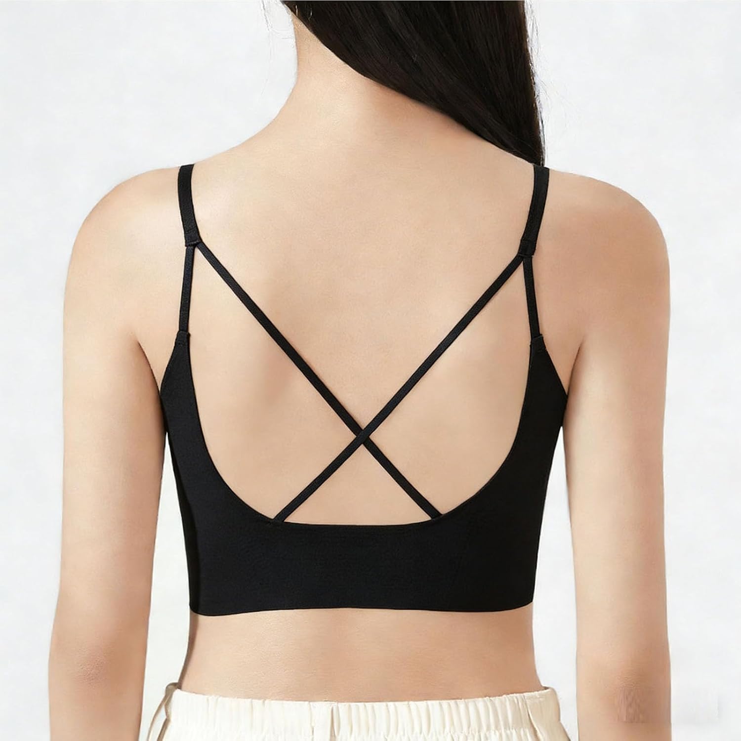 Wireless Comfortable Bra Seamless No Underwire Bras Full Coverage Push Up Women V Neck Wireless Bras with Support