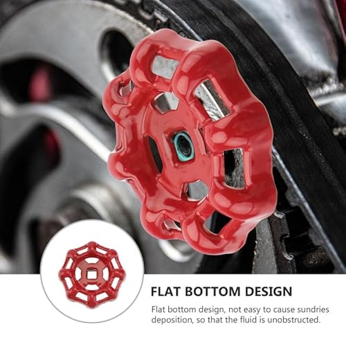 Operitacx Ventil Handrad, 7 * 7mm Wasserhahn Griff Ventil Kugelhahn Ventil Absperrventil, Rot Runde Rad Griff Ersatz Rad Griff Ventilgriff