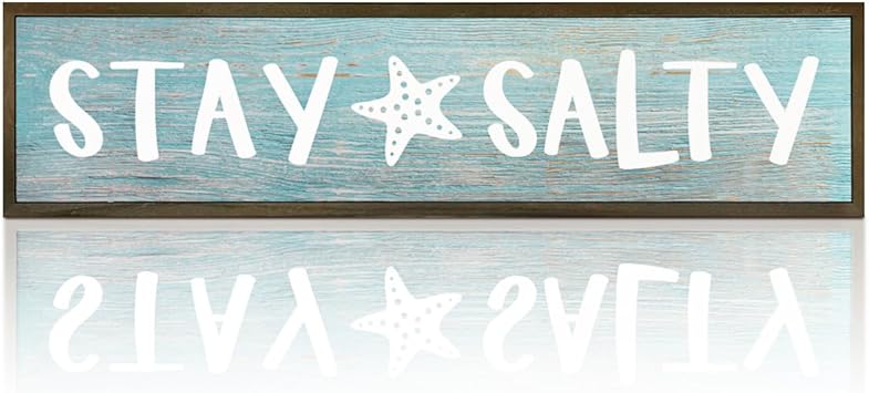 "Stay Salty" framed wooden box sign