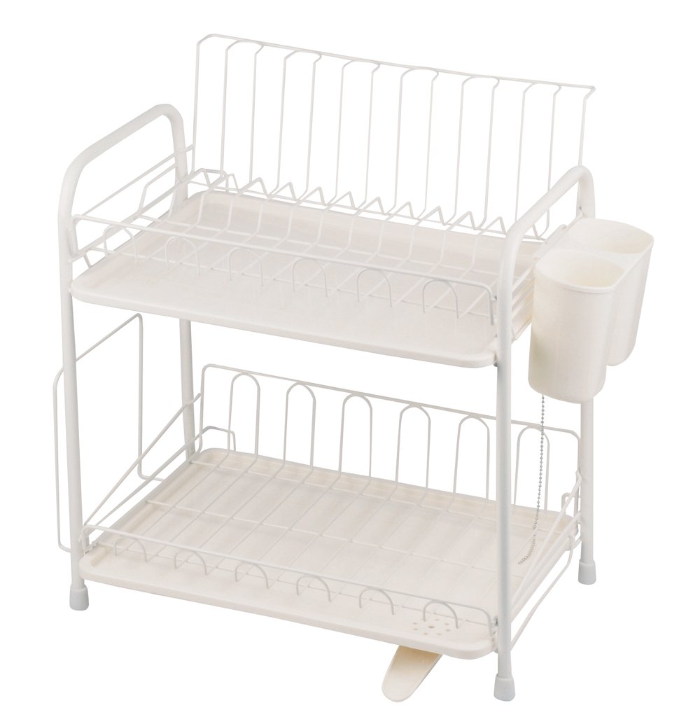 Pearl Metal HB-1857 Arresta Dish Drying Rack, 2 Tiers, Water Flow Tray, Normal