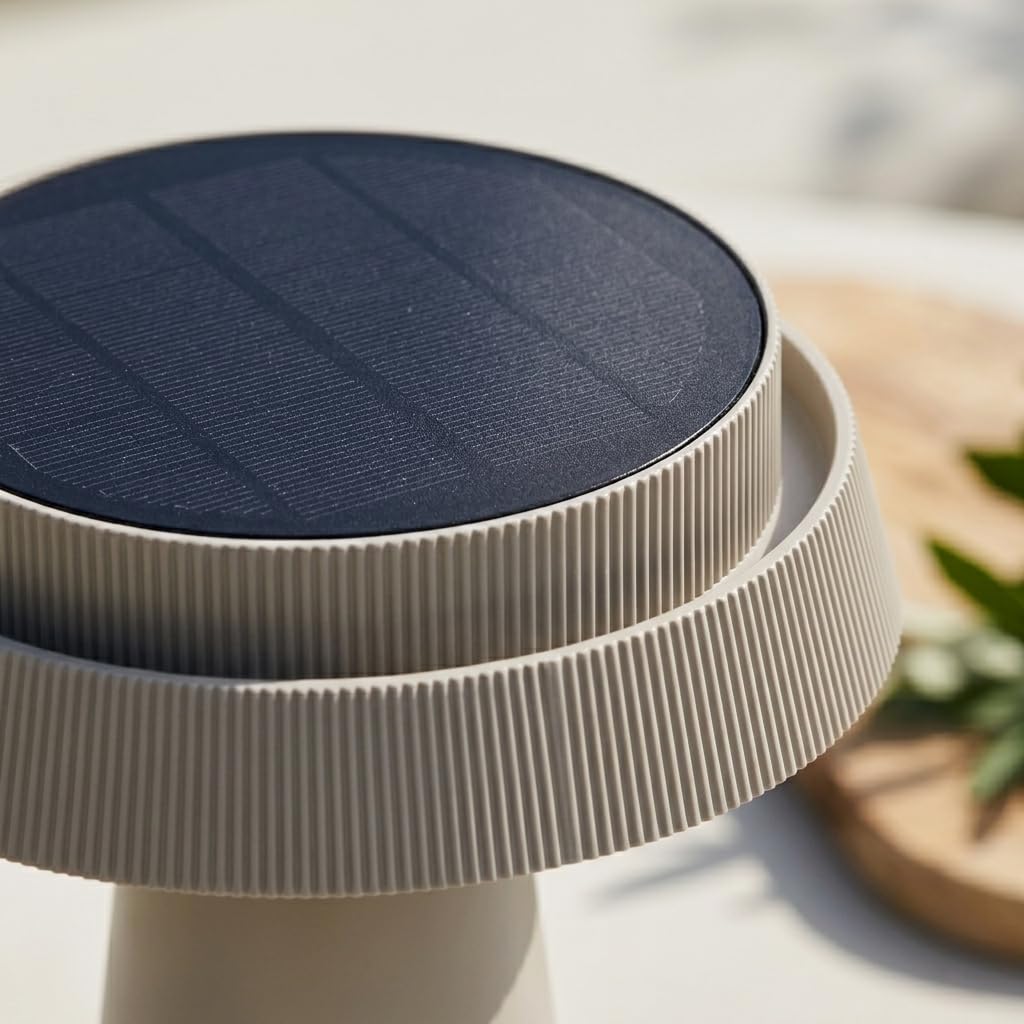 Luxus Drahtlos Tischlampe Solar Mambo - Gelb - Tischlampe für den Außenbereich - Wasserdicht - Solarbetrieb und USB-C - Dimmbar - Wiederaufladbar