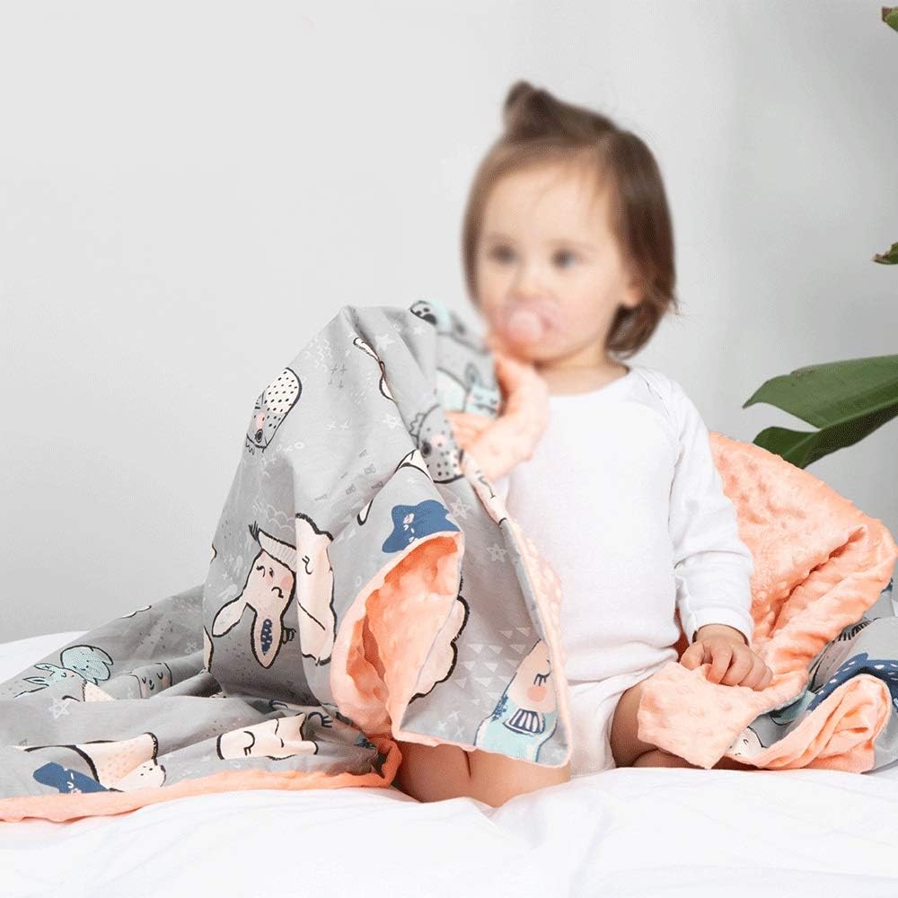 80000 cm New 100% Cotton Cartoon Baby Blanket Beanie Kids Quilt Peas Blanket for Pram Baby Carriage Stroller Covers (Colour: Red) (Orange)