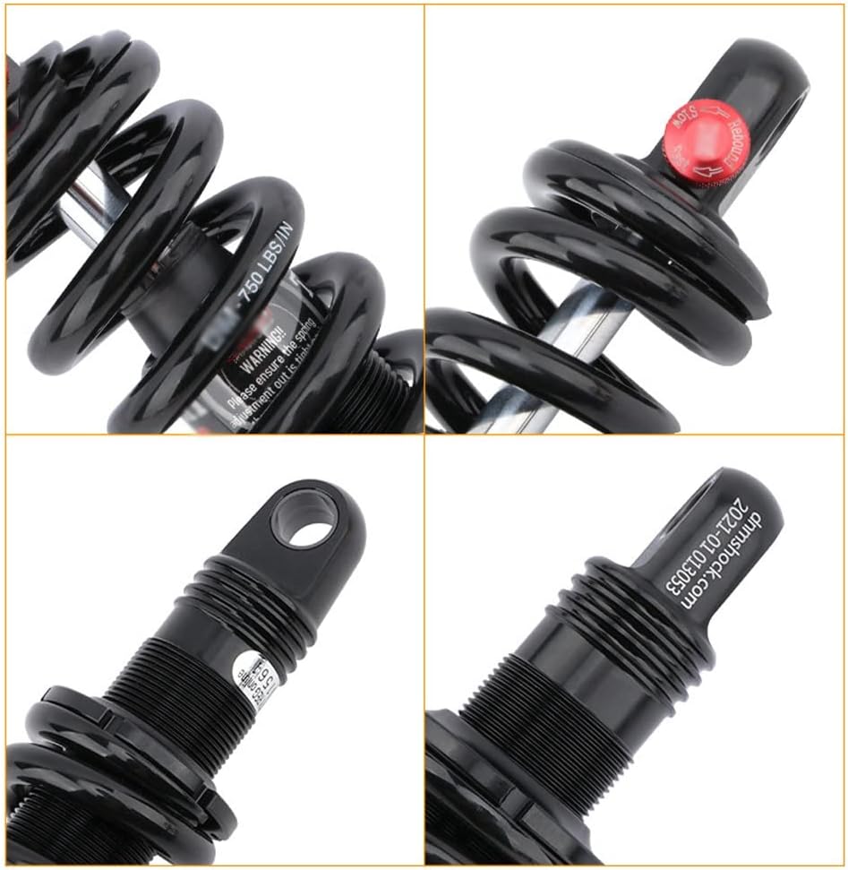 Bicycle Rear Shock Absorber 165mm 190mm 200mm 750lbs Soft Tail Mountain Bike Oil Spring Suspension XC Adjustable Rebound Damper(165mm)