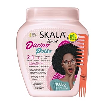 Skala Expert Divino Potao Hair Care, 1000g - Brazilian Treatment Cream - Sulfate, Paraben, Silicone Free - Includes Free Comb Comb Color May Vary