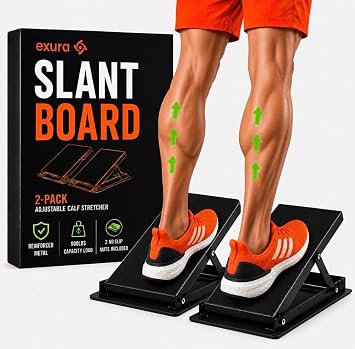 EXURA Adjustable Wide Slant Board for Squats, Squat Wedge & Calf Stretcher