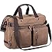 Produktbild Umhängetasche Herren 14 Zoll, TECOOL Leinwand Laptop Tasche Messenger Rucksack Umwandelbar Multifunktionale Handtasche Reise Backpack Aktentasche für 13-14 Zoll Laptop(Braun)