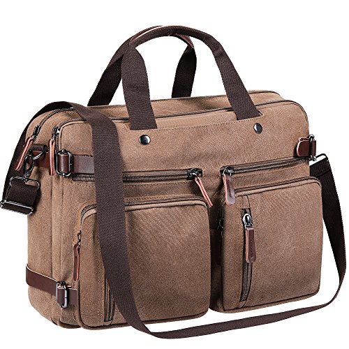 TECOOL Portatil Convertible Mochila  Hombres Bolsa de Mensajero Lona Bolso Bandolera