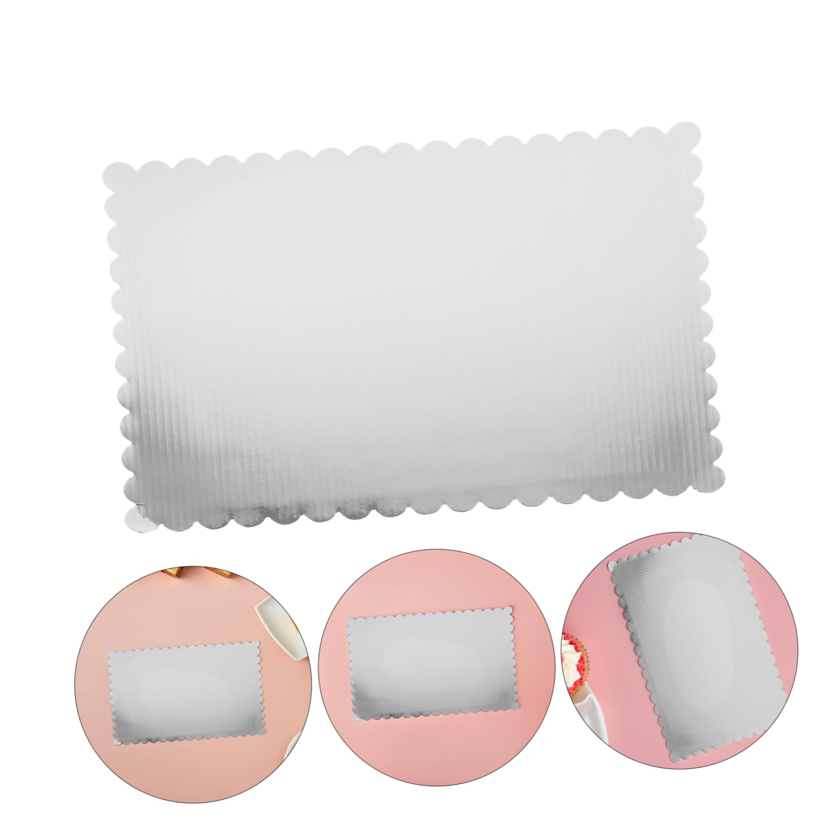 Cabilock 20piezas Bases para Tartas De Cartón Corrugado para Tartas Base Rectangular Antigrasa De Soporte De Cartón Grueso para De Hojaldre Cumpleaños y Repostería