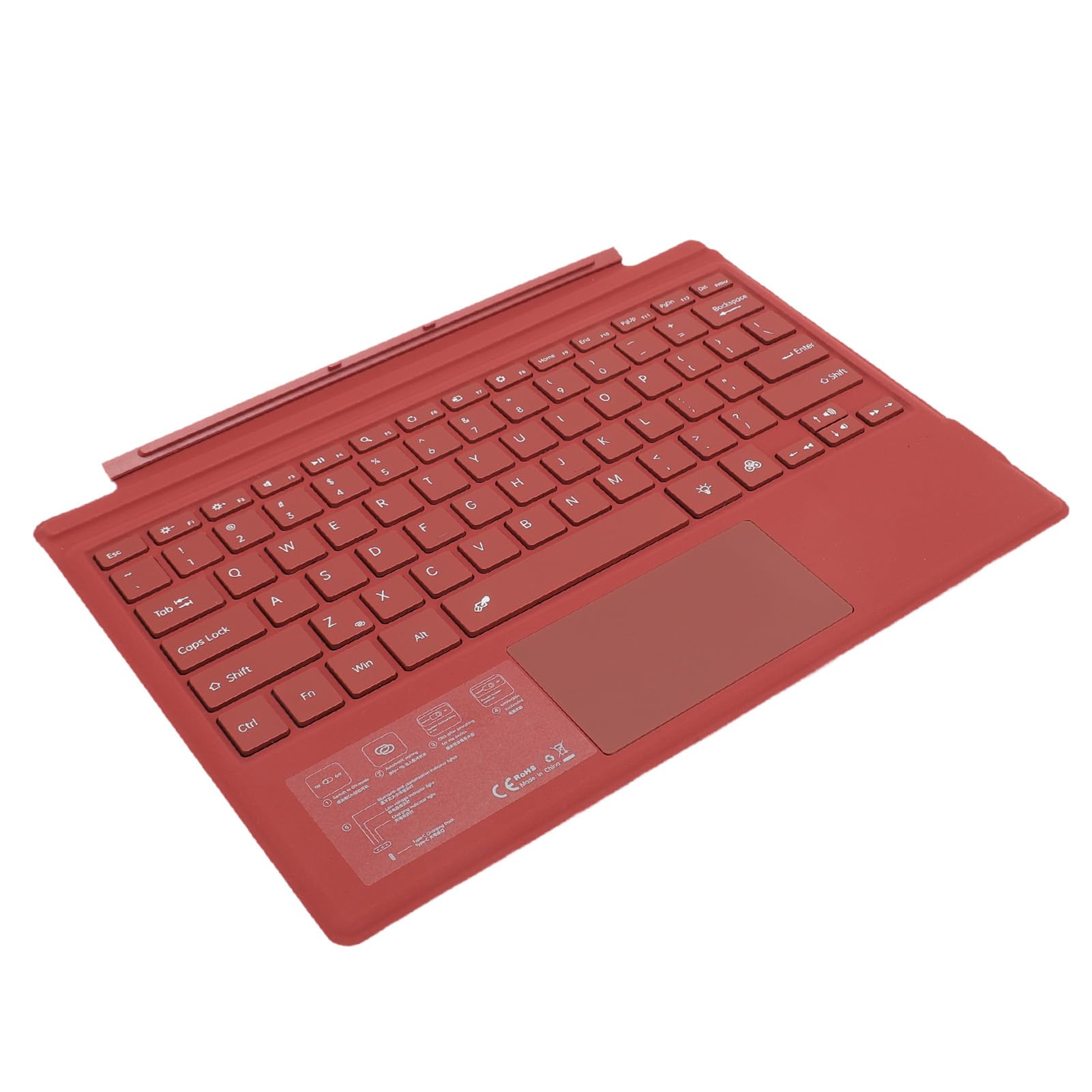 Tastiera magnetica colorata per tablet Pro 3 4 5 6 7, multi-touchpad per impiegati ricaricabili (rosso)