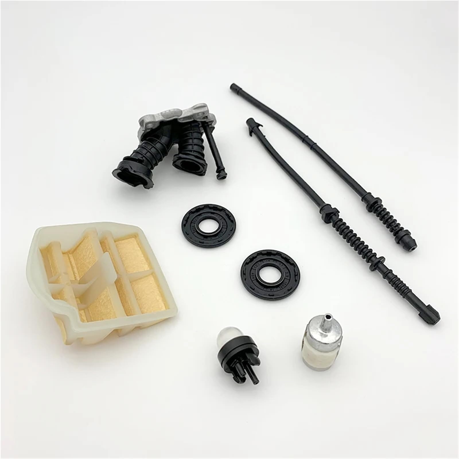 Filtro de aire, colector de admisión, línea de retorno de combustible, manguera, filtro, compatible con motosierra de gasolina HU-SQV-AR-A 450, 445 E, 450E, 445E, 544082301