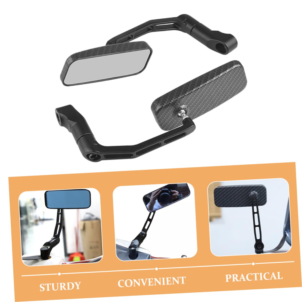 BESPORTBLE 1set Specchietto Retrovisore Per Design Antiriflesso Alta Definizione Stile Accattivante Per Manubri Di Scooter Sicurezza e Visibilità Migliorate Durante La Guida