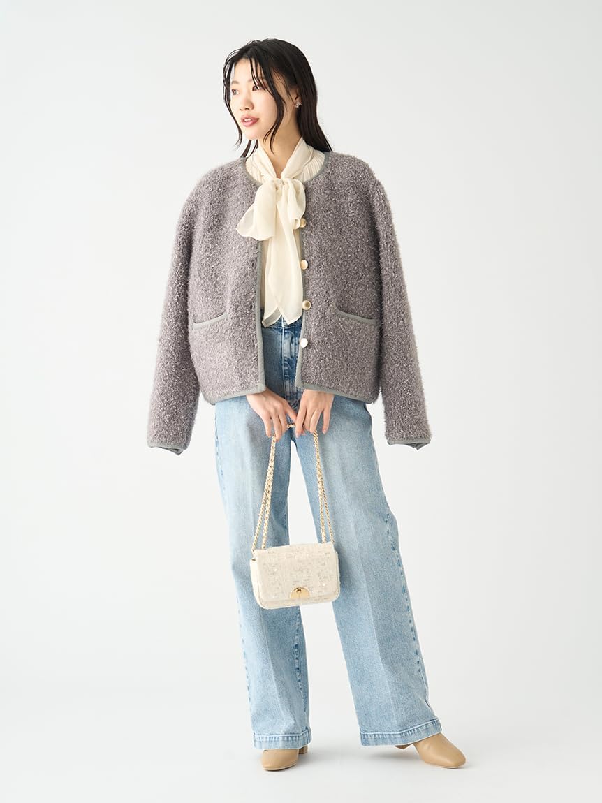 Amazon.co.jp: [セルフォード] ファンシーヤーンダブルフェイスニット 