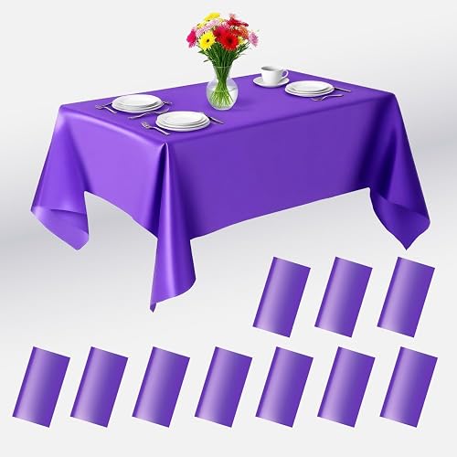 Elegant Grape Purple Rectangle Table Cloths Silk 10 Pack Tablecloth 60 x 126 Inc