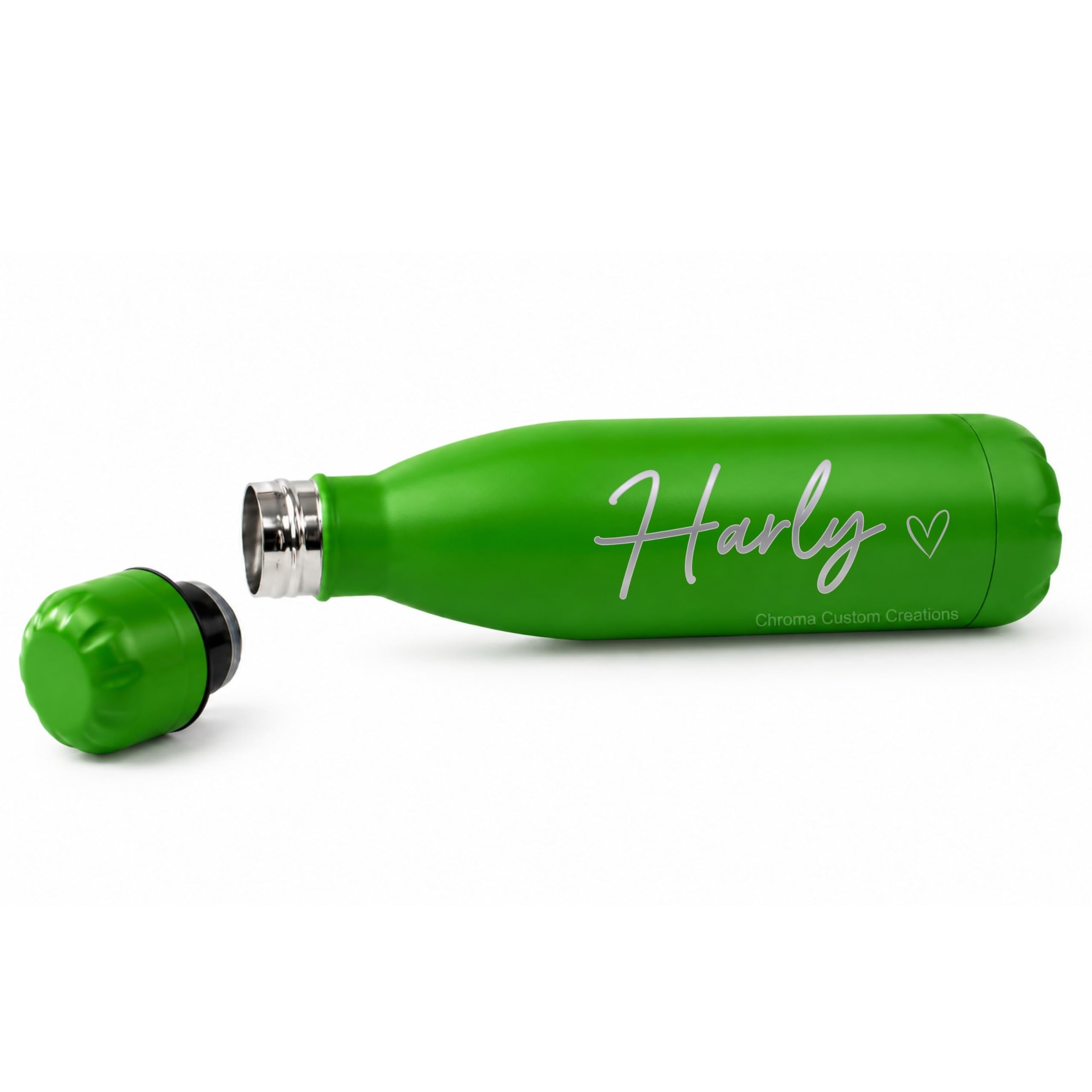 Personalised Water Bottle Stainless Steel Thermal Bottle Custom Name Insulated Flask Leakproof Reusable Bottle for Hot and Cold Drinks 500ml (Green) โ image 1