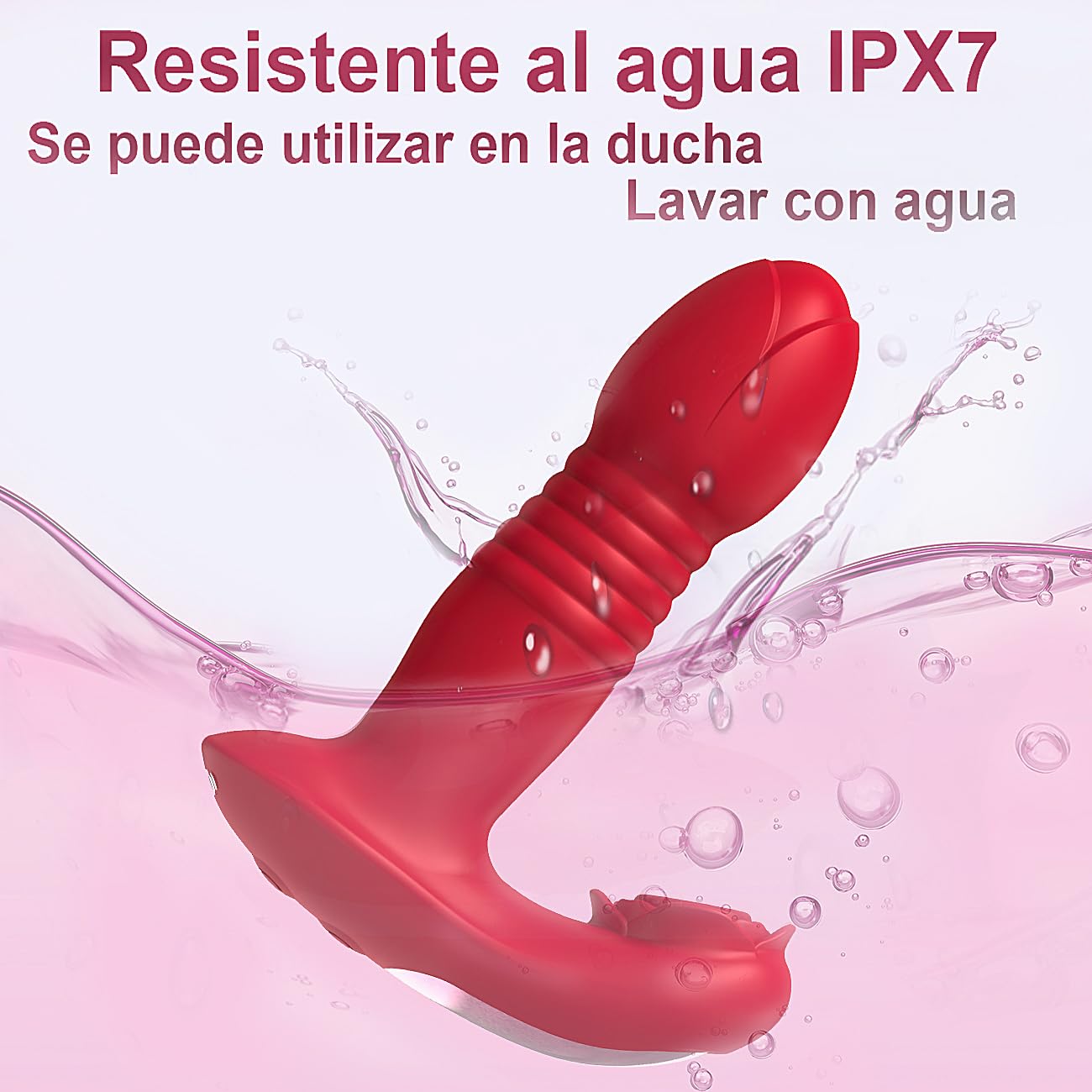 Vibradorador mujer juguetes eróticos juguetes eróticos para pareja sexuales ventosa de clítoris vibrador femenino vibración reciprocante automática modos 9x9x9 carga USB (rojo, 130 mm)