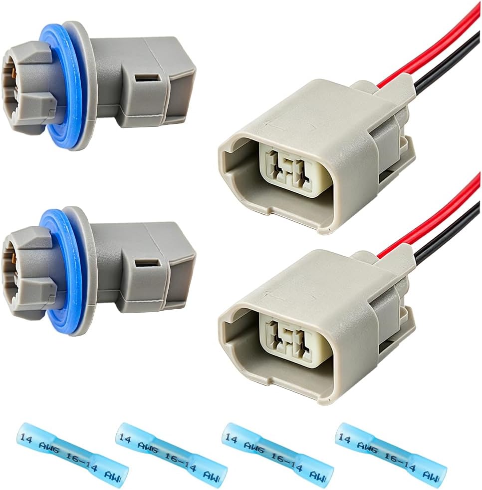 Car Rear License Plate Light Socket, Side Marker Bulb Socket Wiring Pigtail Replaces F81Z-13411-AA, License Plate Lamp Pigtail Harness Kit, Compatible with F150 Escape Explorer