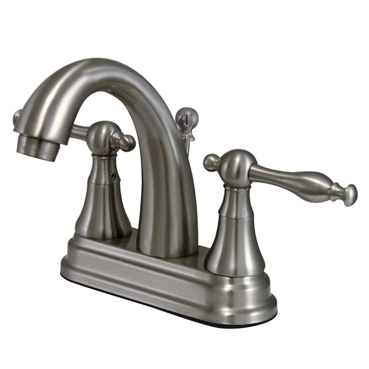 Robinet de lavabo Kingston Brass KS7618NL mélangeur centré 4 pouces en laiton et nickel