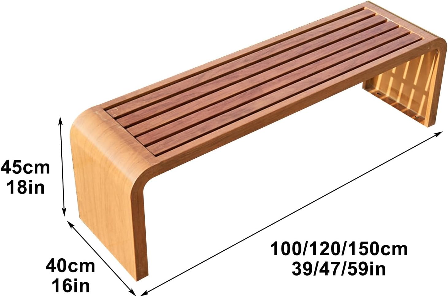 Benches Garden Bench Outdoor Patio Seating Backless Park Chair Lawn Path Slatted Seats,(en:Outdoor Backless Metal Bench with Galvanized Frame Weatherproof Garden Bench for Park Lawn Porch