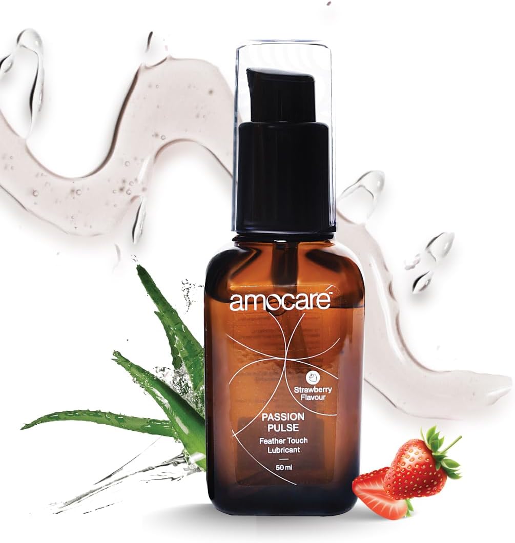 - Amocare Long Lasting Lubricant Gel for Men & Women | Dermatologically Tested and pH balanced | Water-based, non-sticky, and no Nasties formula | Toy & Condom Compatible | Strawberry Flavour | 50 ml