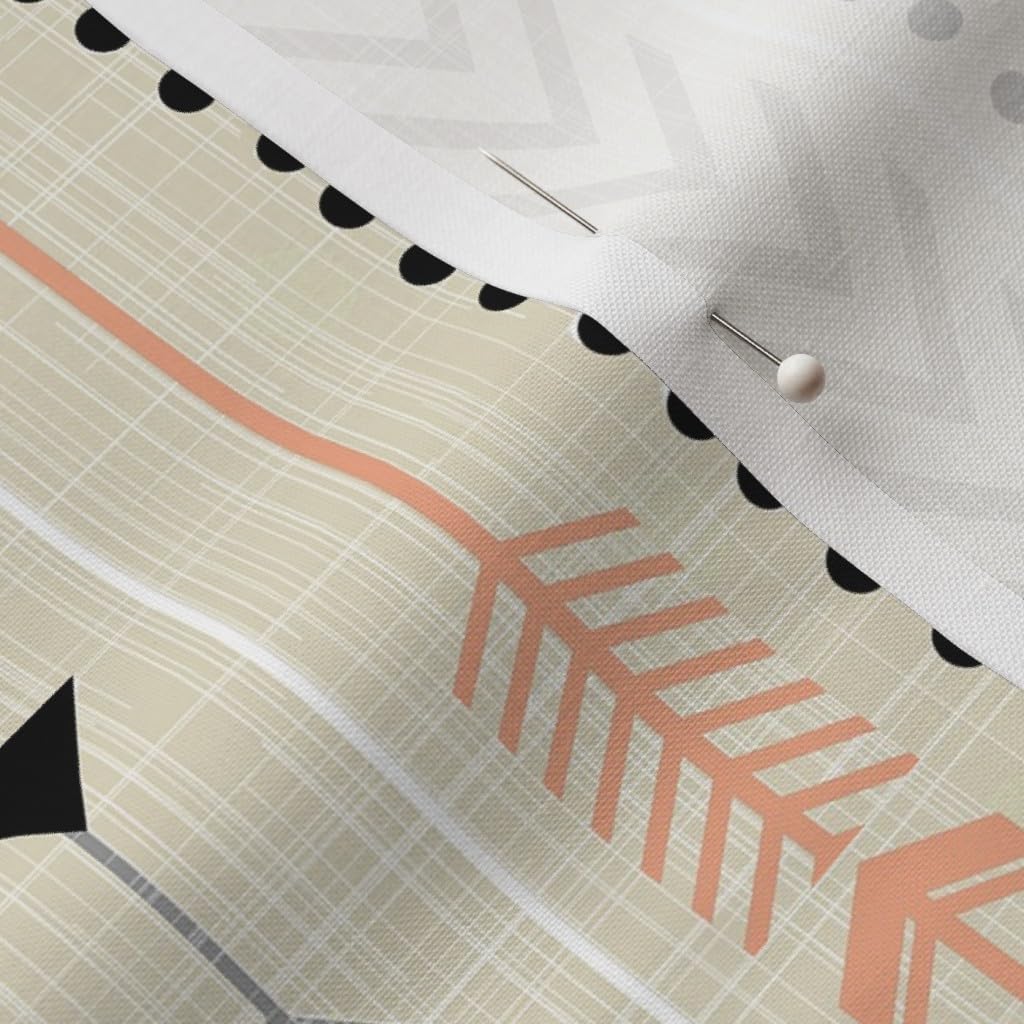 Spoonflower Fabric - Coral Southwest Geometric Arrows Printed on Petal Signature Cotton Fabric Fat Quarter - Sewing Quilting Apparel Crafts Decor