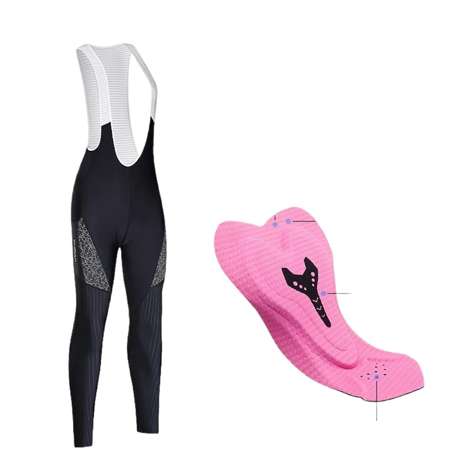 Cuissard à Bretelles De Cyclisme Pantalon à bretelles for femmes, collant de cyclisme, respirant, à séchage rapide, for Sport de plein air, réfléchissant, avec poches, automne Pour Le Cyclisme(Cycling