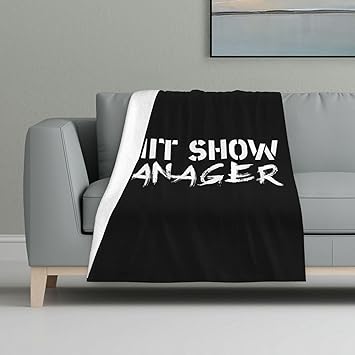 Shit Show Manager Flannel Blanket Cozy Nights Soft Throw Blanket Couch, Bed, Sofa