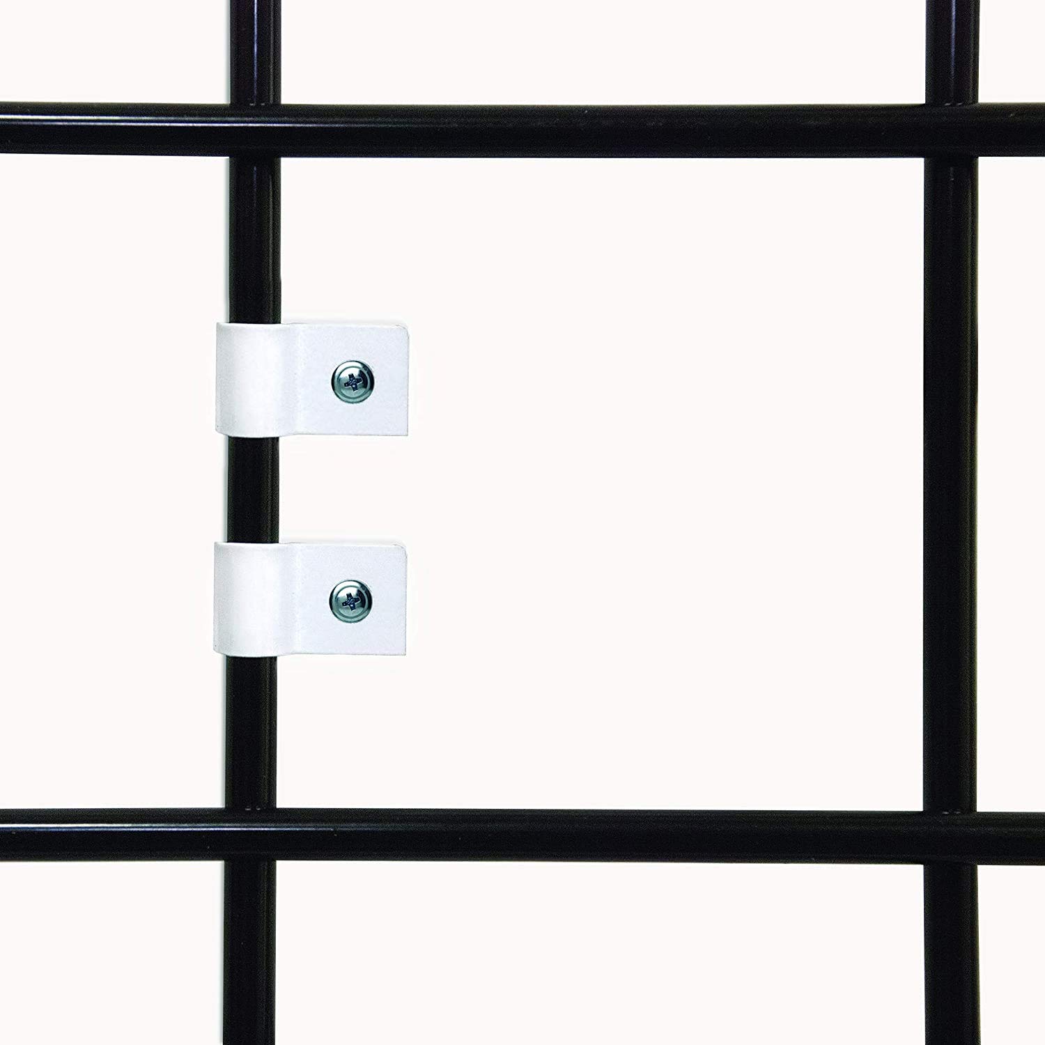 White Gridwall Mount Brackets, Economical Grid Panel Flush Mounting Clips - 50 Pack