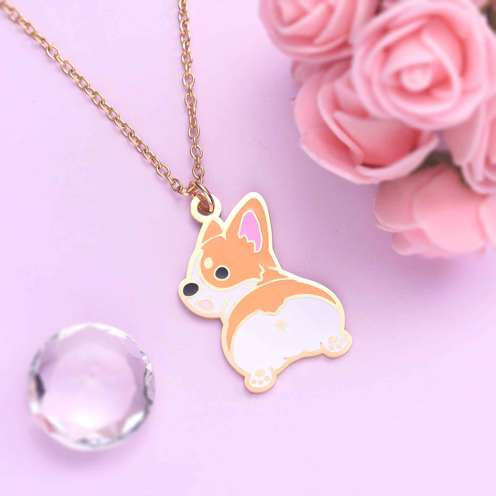 Melix Home Collana con ciondolo a forma di cane, grazioso gioiello per amanti dei cani, regalo ideale per appassionati e proprietari di animali domestici