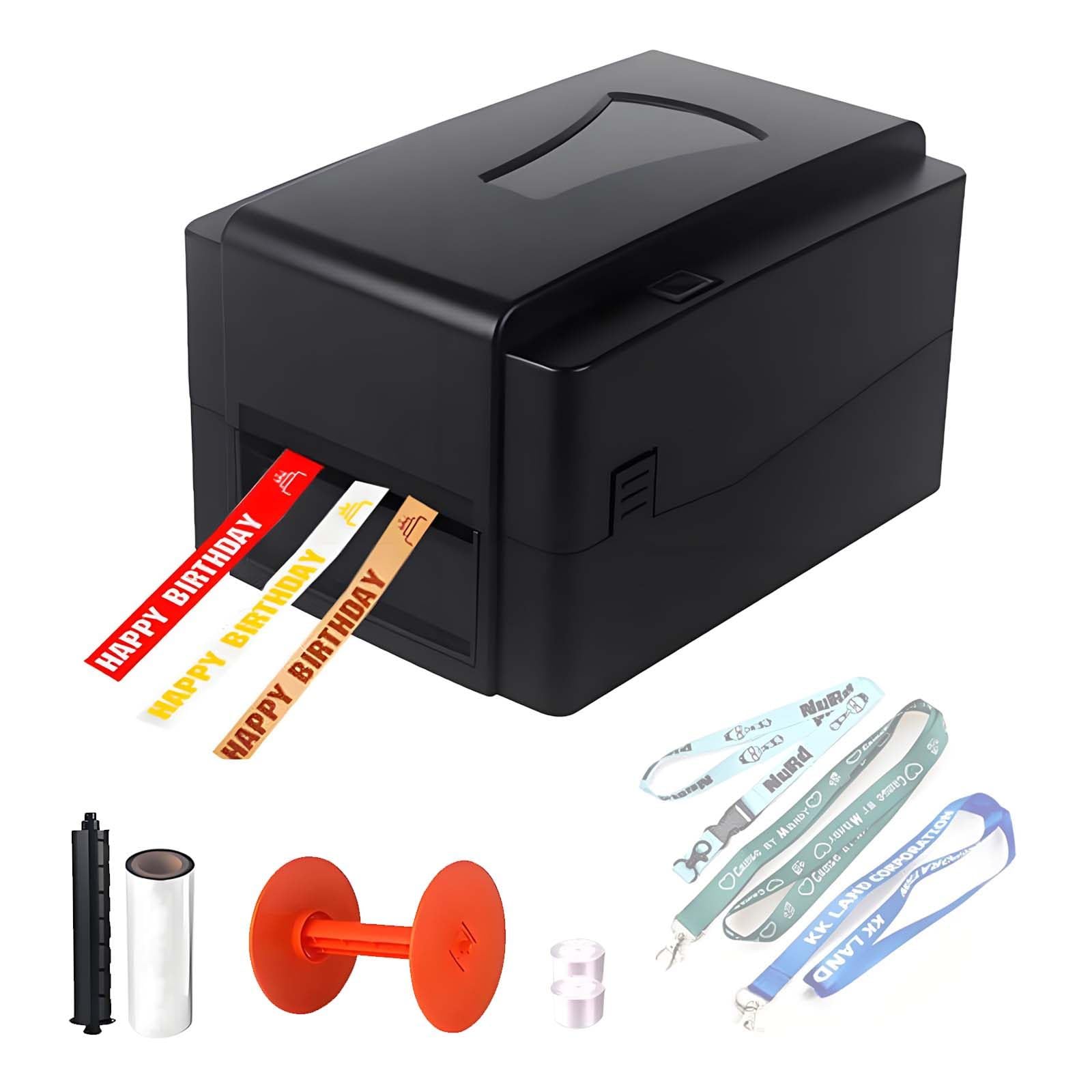Cyfrowa Drukarka Do WstążEk Z Uchwytem + Usb/Aplikacja - WstążKi O SzerokośCi 20-108 Mm - Termotransferowa I Termiczna Drukarka Etykiet 300 Dpi | Do RęKodziełA Z WstążEk Satynowych